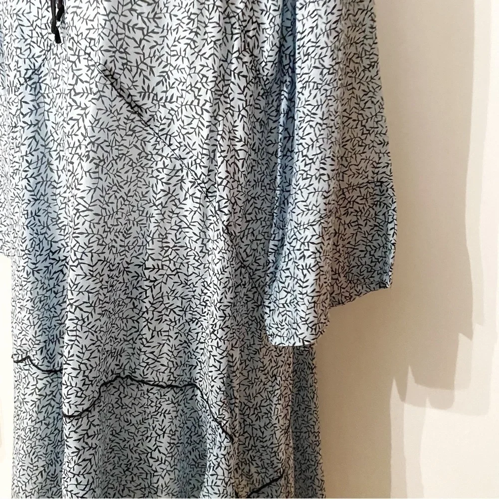DOROTHEE SCHUMACHER SILK BLEND TIE NECK KEYHOLE OVERSIZED RUFFLE DRESS - 4 - Picture 6 of 10